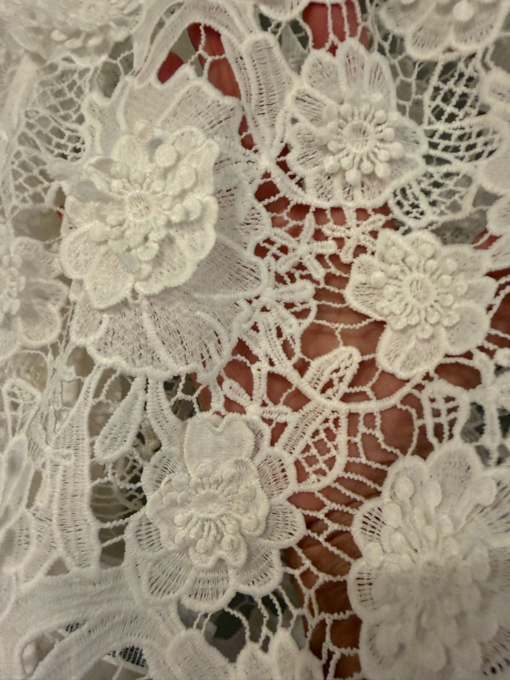 White Lace Floral High-Neck top - Picture 10 of 10